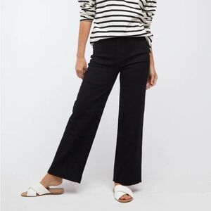 Olive Logan Aberdeen Wide Leg Crop Black Jeans Size 32